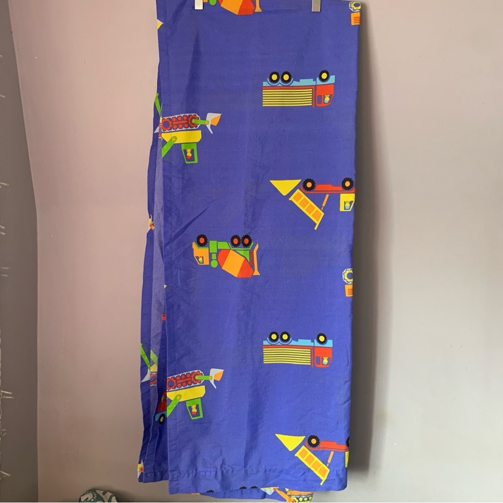 Kids Construction Vehicle Sheet Twin Blue Trucks Excavator Bedding